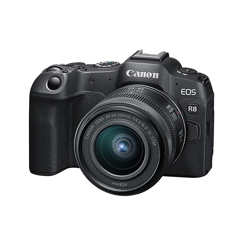 佳能/CANON EOS R8 2.5-3.0英寸/2420万/数字式相机/全画幅/SD卡+SDHC卡+SDXC卡/单镜头套机/黑色/数字照相机